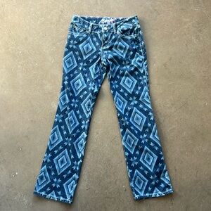 Wrangler Straight Leg Aztec Print Jeans